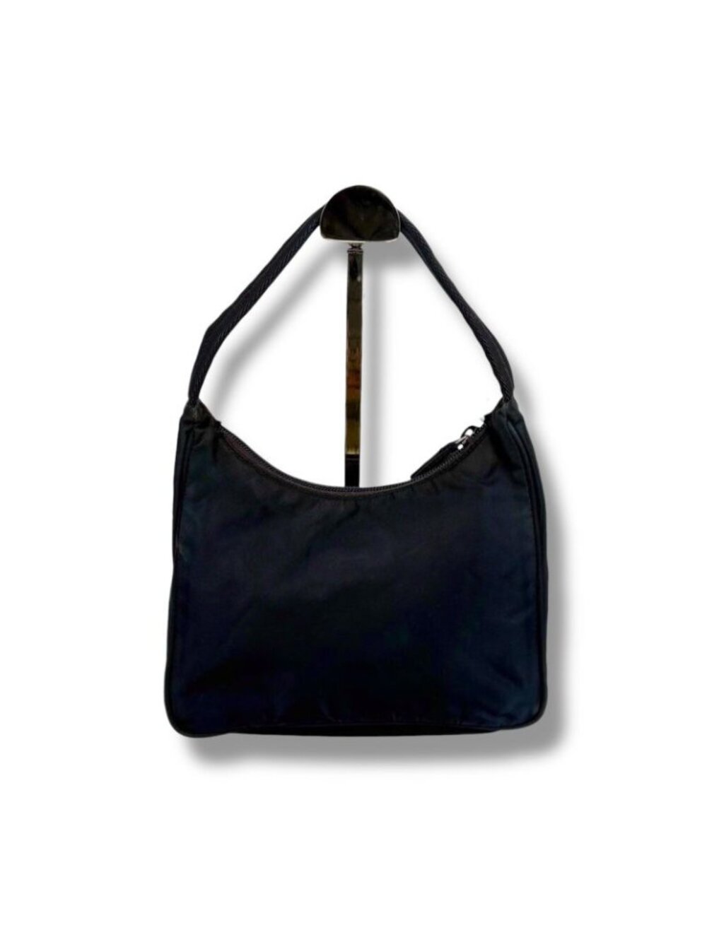 Prada Triangle Logo Pouch Mini Handbag Tessuto Nylon Navy Blue - Picture 2 of 10